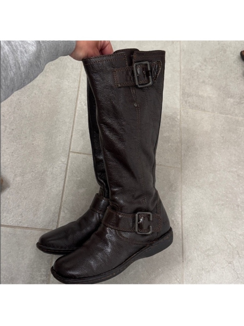 BOC Born Concept Leather Tall Riding Boots Sz 6.5 Brown Equestrian Comfy - Picture 9 of 12